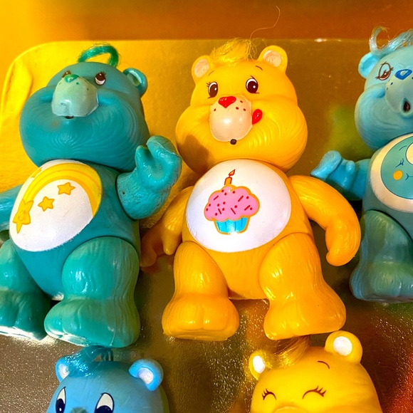 CARE BEARS VTG 80’s COLLECTIBLE BUNDLE OF 8 POSABLE CARE BEARS by KENNER 3.5” - Picture 9 of 16